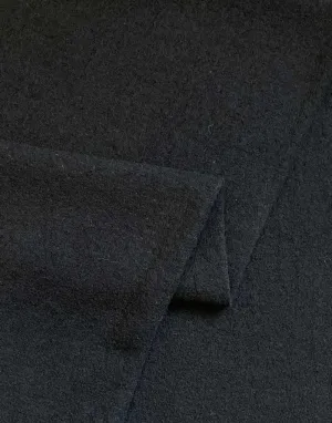 Black 100% Boiled Wool Fabric